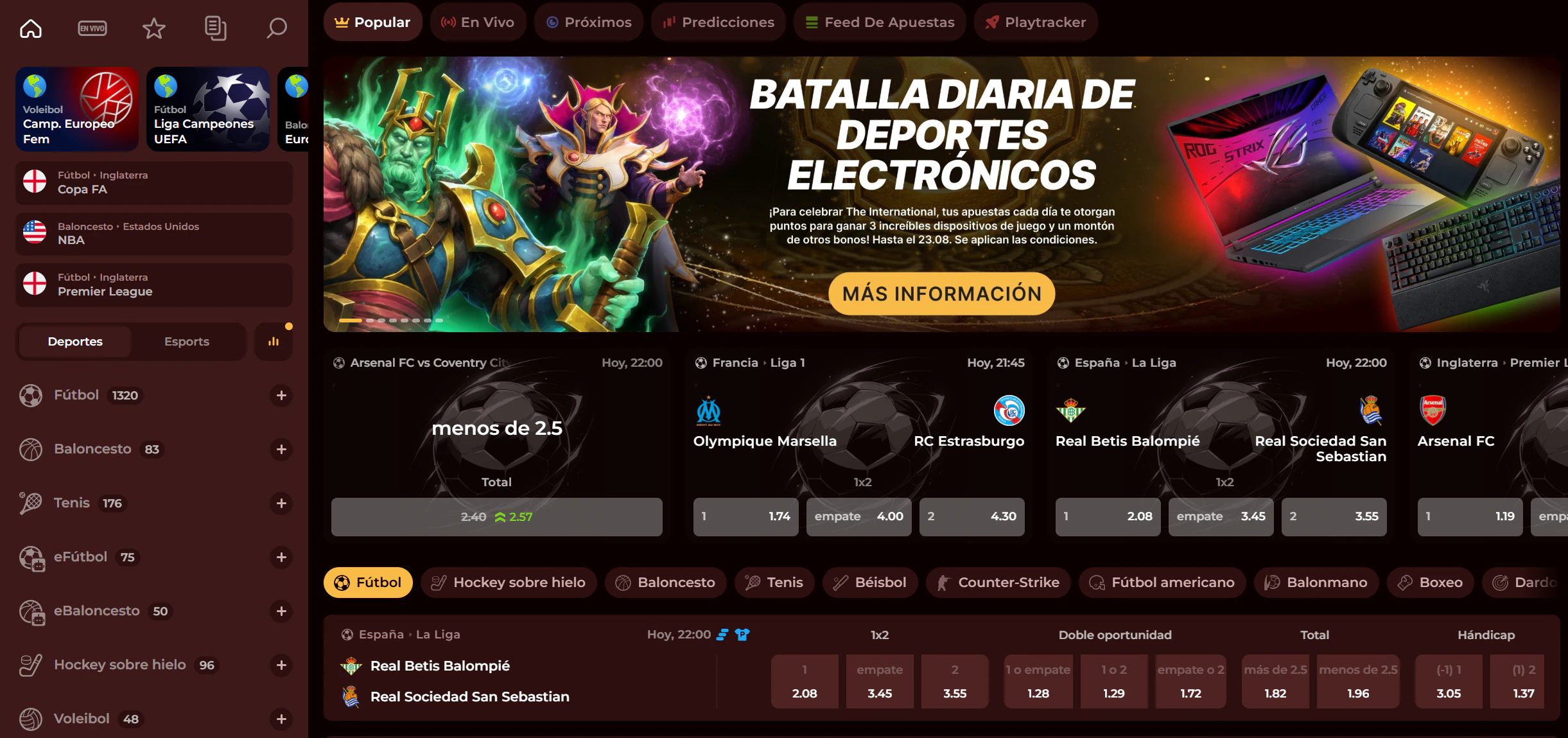 Apuestas deportivas y eSports en España